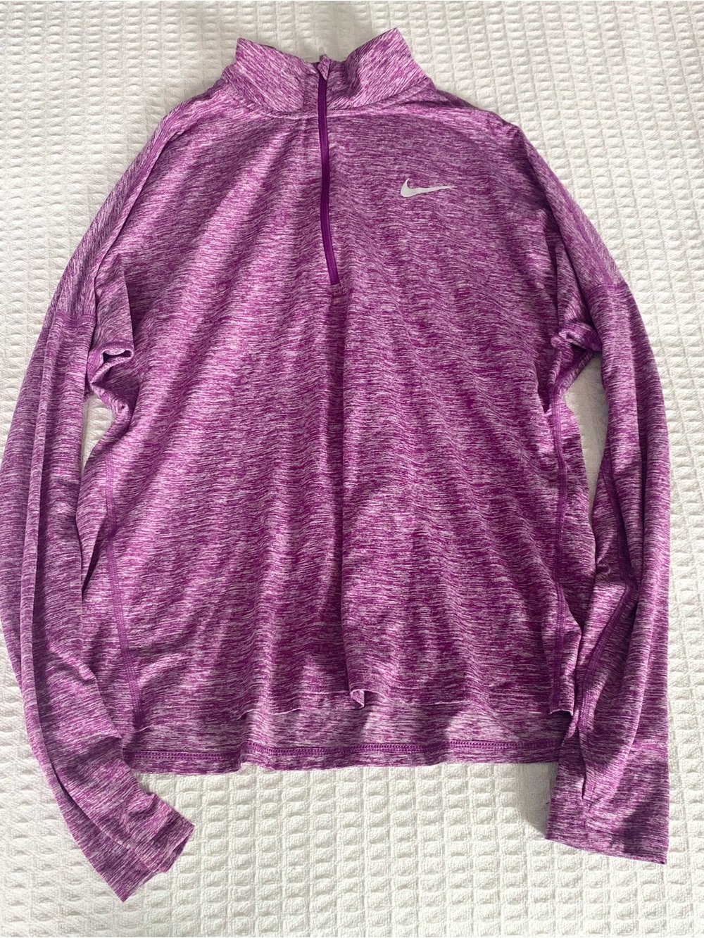Nike Purple Heathered 1/4 Zip Performance Pullover medium